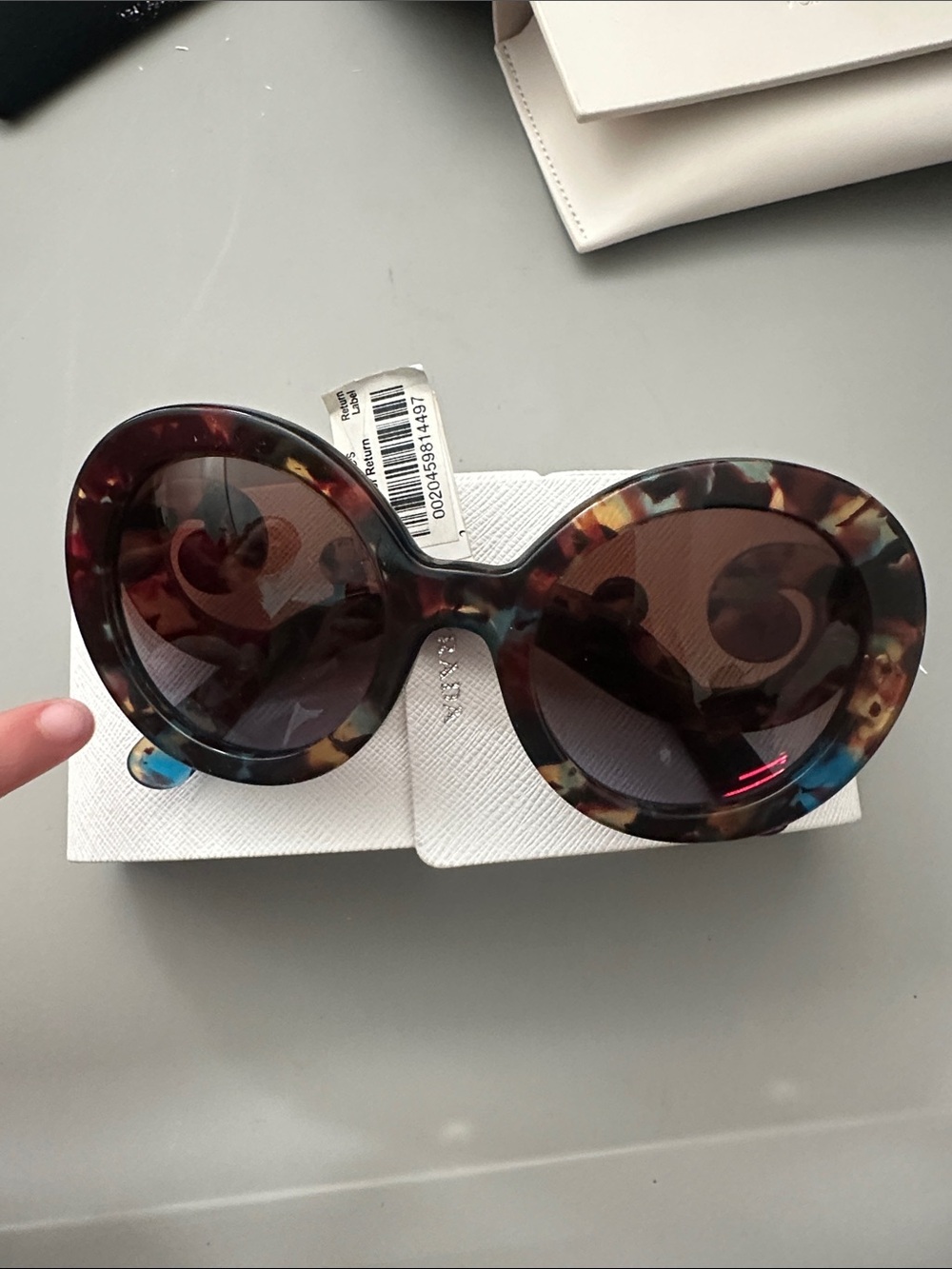 Prada Multicolor Tortoiseshell Round Sunglasses with Brown Lenses